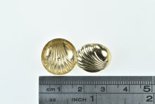 Load image into Gallery viewer, 14K Domed Scalloped Vintage Statement Stud Earrings Yellow Gold