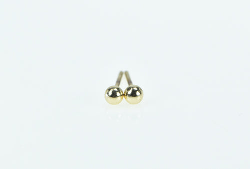 14K 3.0mm Vintage Ball Sphere Classic Stud Earrings Yellow Gold