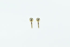 14K 3.0mm Vintage Ball Sphere Classic Stud Earrings Yellow Gold