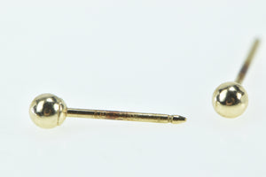 14K 3.0mm Vintage Ball Sphere Classic Stud Earrings Yellow Gold