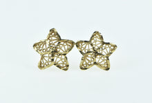 Load image into Gallery viewer, 14K Filigree Star Vintage Fashion Stud Earrings Yellow Gold