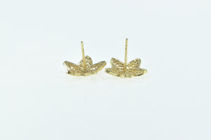 14K Filigree Star Vintage Fashion Stud Earrings Yellow Gold