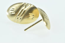 Load image into Gallery viewer, 14K Oval Domed Vintage Striped Fashion Stud Earrings Yellow Gold