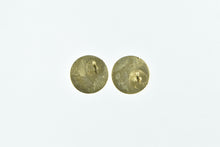 Load image into Gallery viewer, 14K Flower Engraved Vintage Circle Fashion Stud Earrings Yellow Gold