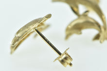 Load image into Gallery viewer, 14K Jumping Dolphin Vintage Ocean Motif Stud Earrings Yellow Gold