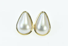 Load image into Gallery viewer, 14K Vintage Pear Tear Drop French Clip Pearl Earrings Yellow Gold