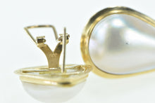 Load image into Gallery viewer, 14K Vintage Pear Tear Drop French Clip Pearl Earrings Yellow Gold