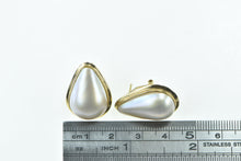 Load image into Gallery viewer, 14K Vintage Pear Tear Drop French Clip Pearl Earrings Yellow Gold