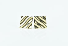 Load image into Gallery viewer, 14K Wavy Square Vintage Curvy Geometric Stud Earrings Yellow Gold