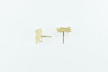 Load image into Gallery viewer, 14K Wavy Square Vintage Curvy Geometric Stud Earrings Yellow Gold