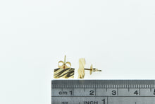 Load image into Gallery viewer, 14K Wavy Square Vintage Curvy Geometric Stud Earrings Yellow Gold