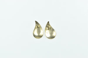 14K Tri Tone Diamond Cut Tear Drop Vintage Stud Earrings Yellow Gold