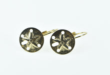 Load image into Gallery viewer, 14K Sand Dollar Sea Shell Ocean Motif Dangle Earrings Yellow Gold