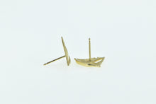 Load image into Gallery viewer, 14K Sail Boat Nautical Ship Sailing Vintage Stud Earrings Yellow Gold