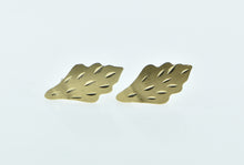 Load image into Gallery viewer, 14K Diamond Cut Vintage Classic Leaf Stud Earrings Yellow Gold