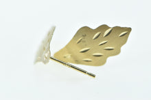 Load image into Gallery viewer, 14K Diamond Cut Vintage Classic Leaf Stud Earrings Yellow Gold