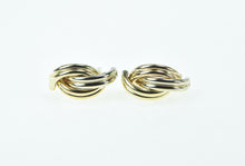 Load image into Gallery viewer, 14K Tri Tone Vintage Curved Twist Fashion Stud Earrings Yellow Gold