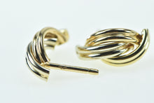 Load image into Gallery viewer, 14K Tri Tone Vintage Curved Twist Fashion Stud Earrings Yellow Gold