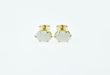 Load image into Gallery viewer, 14K Oval Vintage Natural Opal Classic Stud Earrings Yellow Gold