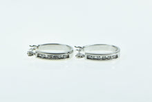 Load image into Gallery viewer, 10K 17.3mm Diamond Vintage Fashion Hoop Earrings White Gold