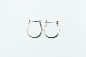 10K 17.3mm Diamond Vintage Fashion Hoop Earrings White Gold