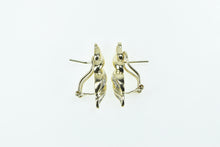 Load image into Gallery viewer, 10K Vintage Baguette Diamond Twist French Clip Earrings Yellow Gold