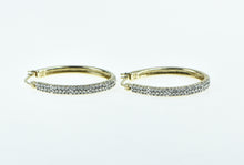 Load image into Gallery viewer, 10K 0.80 Ctw Diamond 29.6mm Oval Fashion Hoop Earrings Yellow Gold