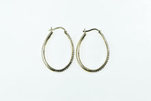 Load image into Gallery viewer, 10K 0.80 Ctw Diamond 29.6mm Oval Fashion Hoop Earrings Yellow Gold