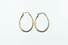 Load image into Gallery viewer, 10K 0.80 Ctw Diamond 29.6mm Oval Fashion Hoop Earrings Yellow Gold