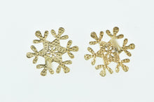 Load image into Gallery viewer, 10K Disney Snow Flake Frozen Elsa Anna Stud Earrings Yellow Gold