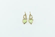 Load image into Gallery viewer, 10K Heart Peridot Diamond Accent Vintage Stud Earrings Yellow Gold