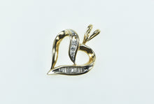 Load image into Gallery viewer, 10K Vintage Diamond Heart Love Symbol Romantic Pendant Yellow Gold