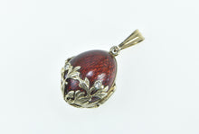 Load image into Gallery viewer, Sterling Silver Red Enamel Tree Branch Cubic Zirconia Locket Pendant