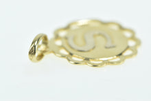 Load image into Gallery viewer, 18K Vintage S Monogram Scalloped Initial Letter Charm/Pendant Yellow Gold