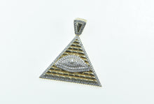 Load image into Gallery viewer, Sterling Silver Gold Plated All Seeing Eye Pyramid CZ Pendant