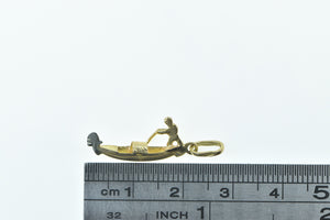 18K 3D Venetian Gondola Venice Italy Travel Charm/Pendant Yellow Gold