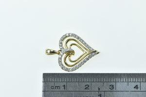 10K 0.34 Ctw Heart Love Symbol Romantic Pendant Yellow Gold