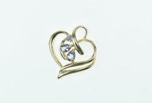 Load image into Gallery viewer, 10K Pear Tanzanite Diamond Accent Heart Love Pendant Yellow Gold