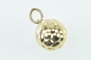 10K 3D Soccer Ball Sports Motif Futbol Charm/Pendant Yellow Gold