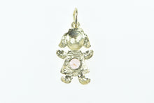 Load image into Gallery viewer, 10K Birthstone Baby Girl August Pink CZ Charm/Pendant Yellow Gold