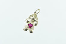 Load image into Gallery viewer, 10K Birthstone Baby Girl July Sim. Ruby Daughter Charm/Pendant Yellow Gold