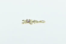 Load image into Gallery viewer, 10K Birthstone Baby Boy February Sim. Amethyst Charm/Pendant Yellow Gold