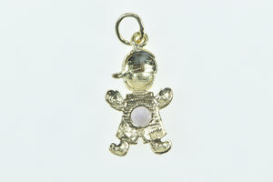 10K Birthstone Baby Boy February Sim. Amethyst Charm/Pendant Yellow Gold