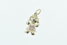 Load image into Gallery viewer, 10K Birthstone Baby Girl August Pink CZ Charm/Pendant Yellow Gold