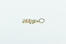 Load image into Gallery viewer, 10K Birthstone Baby Girl August Pink CZ Charm/Pendant Yellow Gold