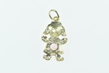 Load image into Gallery viewer, 10K Birthstone Baby Girl August Pink CZ Charm/Pendant Yellow Gold