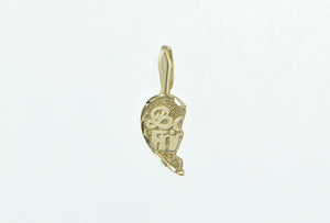 14K Best Friends Half Heart Friendship Love Charm/Pendant Yellow Gold