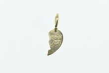 Load image into Gallery viewer, 14K Best Friends Half Heart Friendship Love Charm/Pendant Yellow Gold