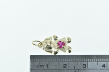 Load image into Gallery viewer, 10K Birthstone Baby Girl July Sim. Ruby Daughter Charm/Pendant Yellow Gold