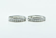 Load image into Gallery viewer, Sterling Silver 0.72 Ctw Diamond Heart Oval 22.9mm Hoop Earrings